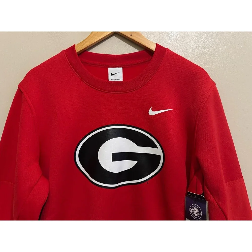 Nike UGA Georgia Bulldogs Team Issue On-Field Therma-FIT Sweatshirt Men's L NCAA